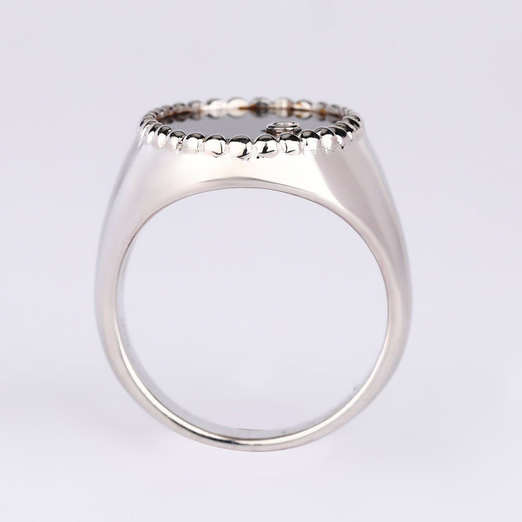 Black Onyx Ring With Diamonds 1.86 Carats Sterling Silver
