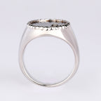 Black Onyx Ring With Diamonds 1.86 Carats Sterling Silver