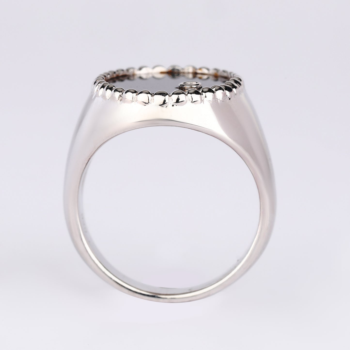 Black Onyx Ring With Diamonds 1.86 Carats Sterling Silver