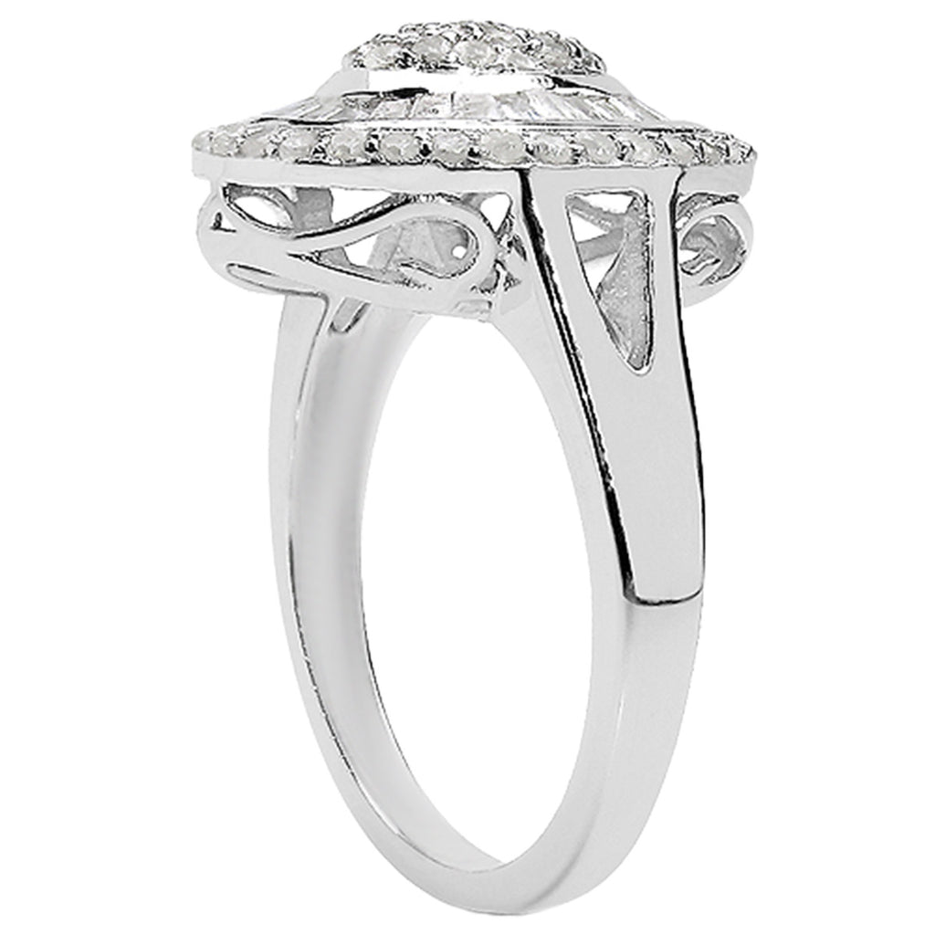 Diamond Ring 1.04 Carats Sterling Silver