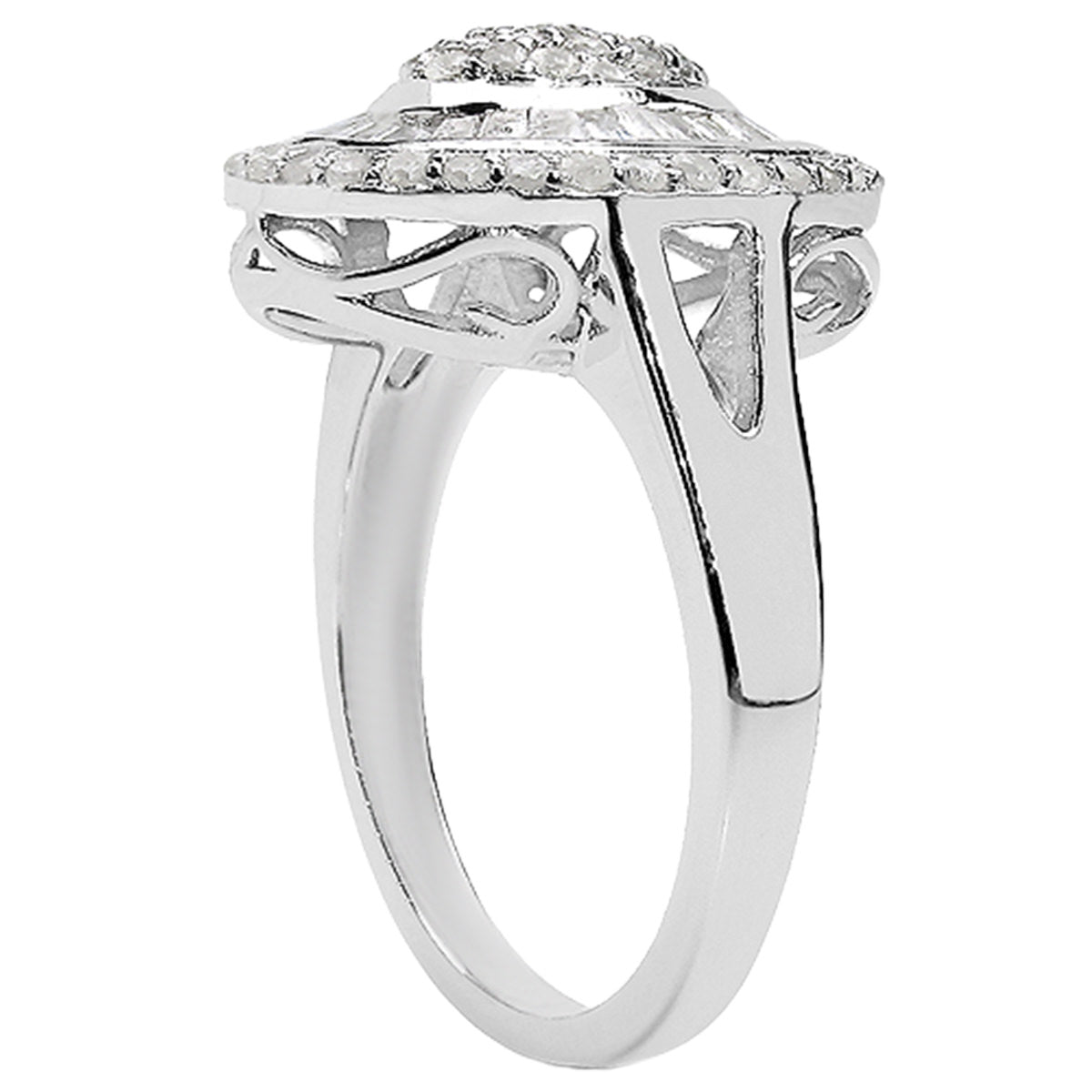 Diamond Ring 1.04 Carats Sterling Silver