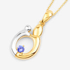 Tanzanite Mom Pendant 0.18 Carats Gold Plated Silver