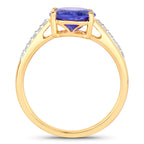 Tanzanite Ring With Diamonds 2.76 Carats 14K Yellow Gold