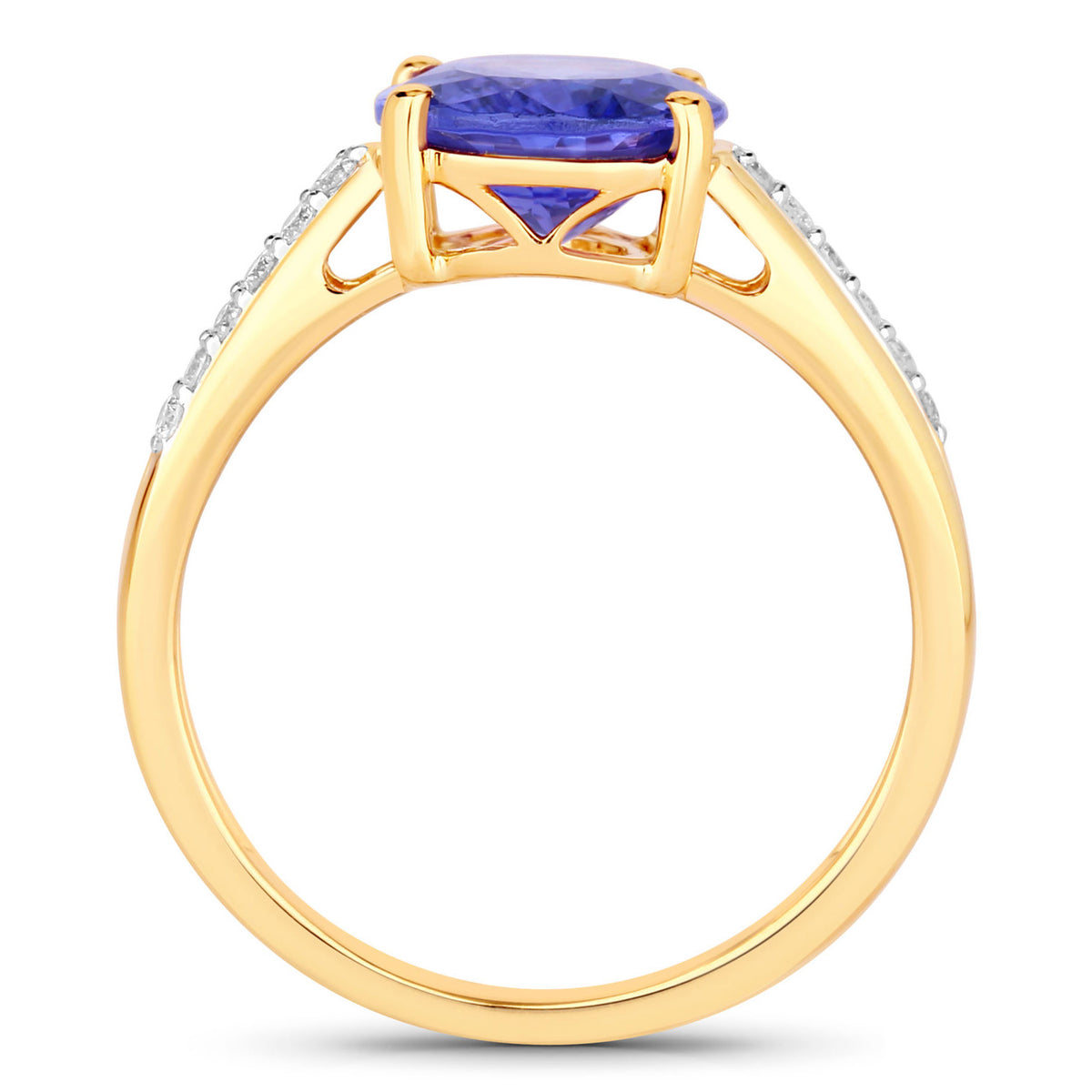 Tanzanite Ring With Diamonds 2.76 Carats 14K Yellow Gold