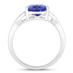 Tanzanite Ring With Diamonds 2.5 Carats 14K White Gold