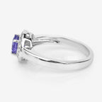 Tanzanite Ring With White Topaz 1.02 Carats Sterling Silver