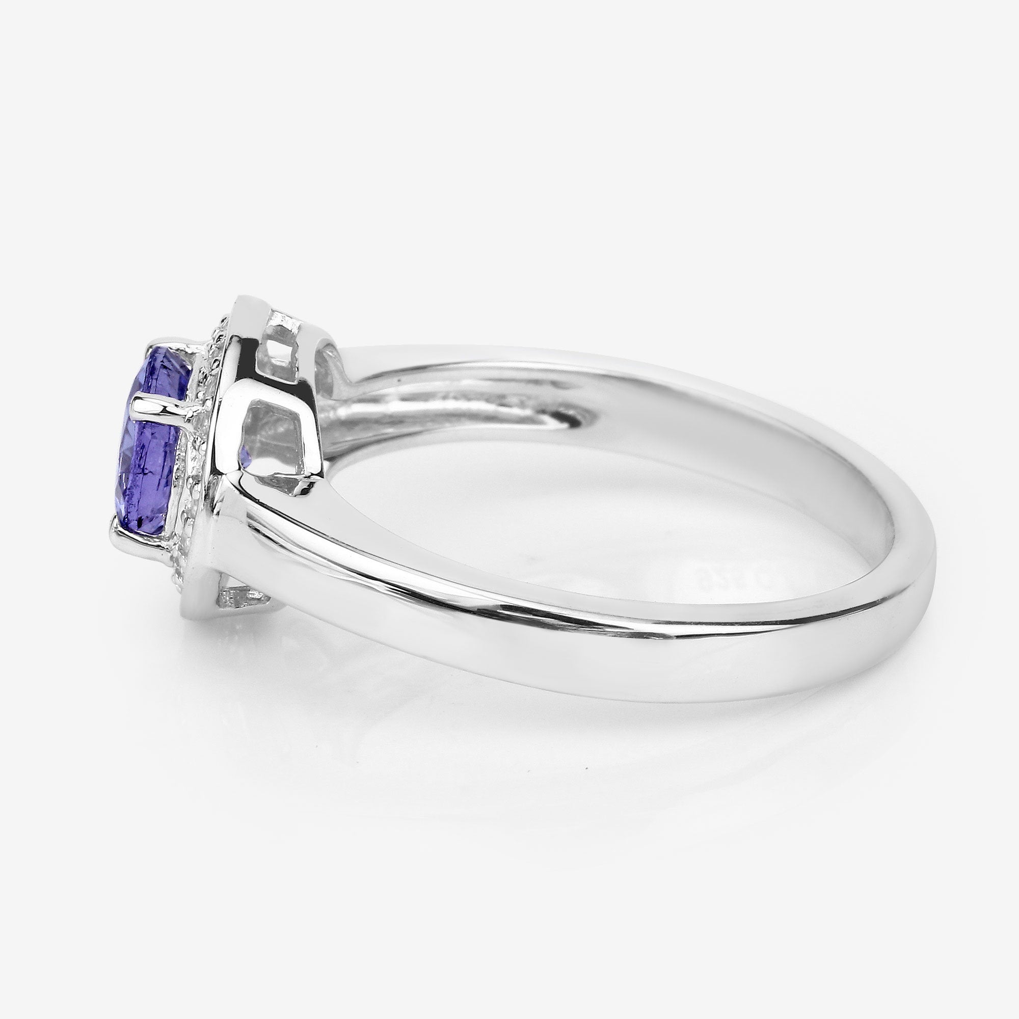Tanzanite Ring With White Topaz 1.02 Carats Sterling Silver