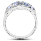 Tanzanite Ring With White Topaz 2.58 Carats Sterling Silver