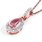 Morganite Pendant With Diamonds 0.78 Carats 14K Rose Gold