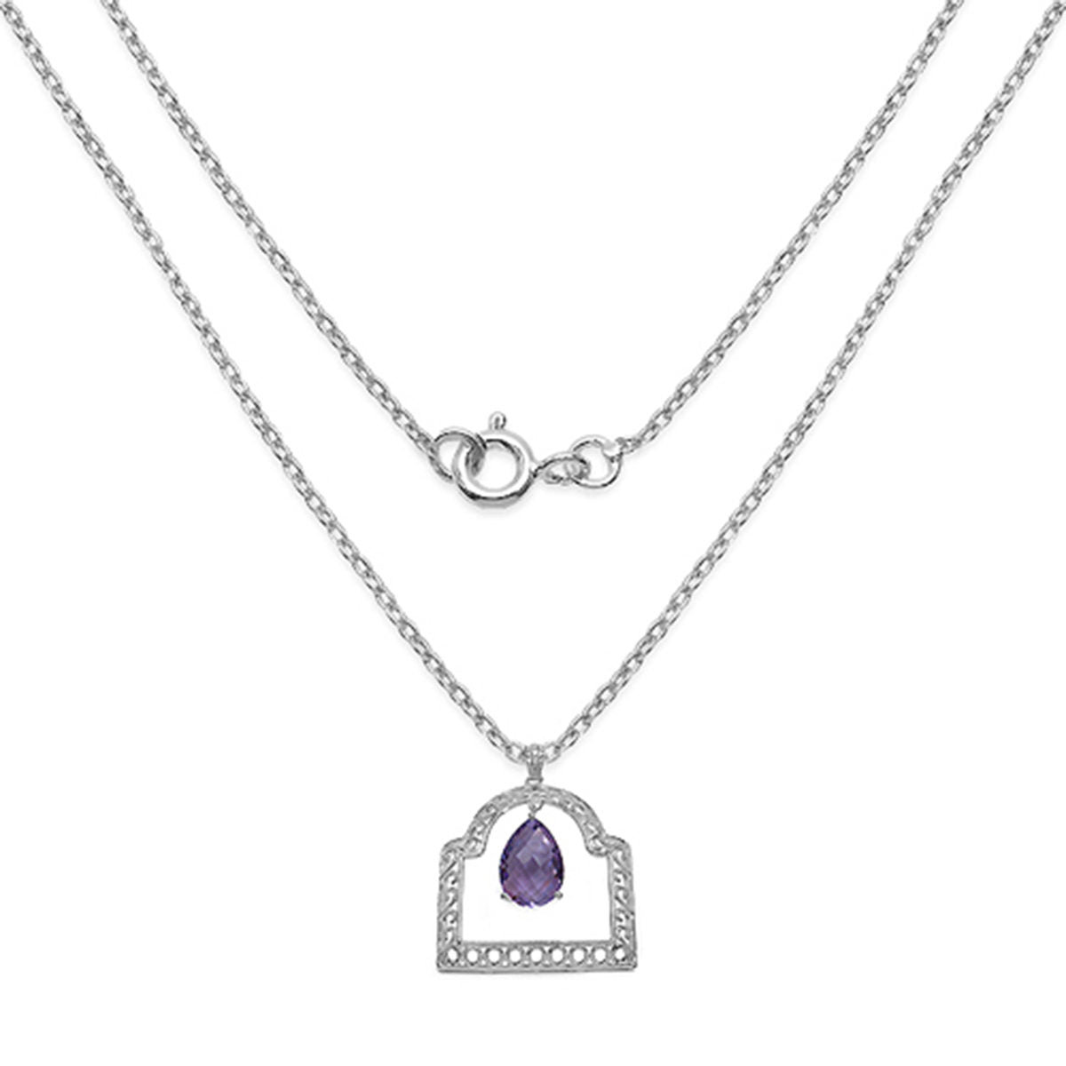 Amethyst Pendant 10.6 Carats Sterling Silver