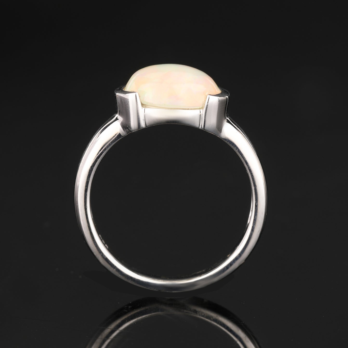 Natural Ethiopian Opal Ring 1.69 Carats Sterling Silver