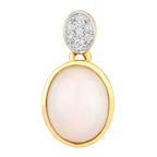 Ethiopian Opal Pendant With Diamonds 1.6 Carats 10K Yellow Gold