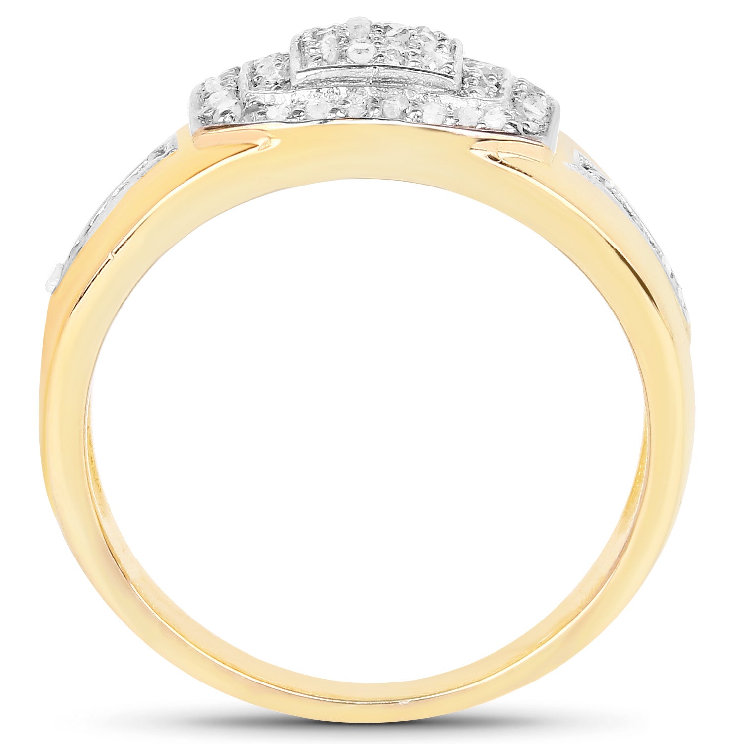 Diamond Ring 0.28 Carats Gold Plated Silver