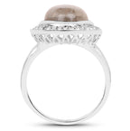 Labradorite Ring With White Topaz 5.4 Carats Sterling Silver