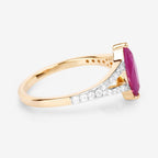 Ruby Ring With Diamonds 1.54 Carats 14K Yellow Gold
