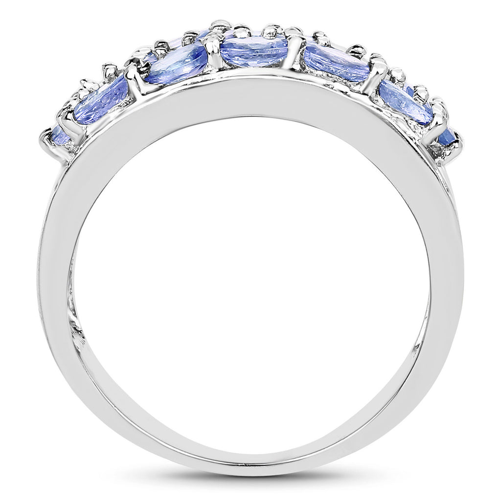 Tanzanite Ring With Diamonds 2.72 Carats Sterling Silver