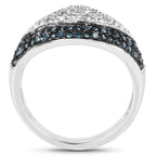 Multicolor Diamond Ring 0.46 Carats Sterling Silver