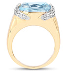 Multicolor Topaz Ring 6.42 Carats Gold Plated Silver