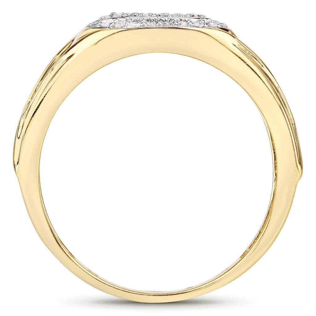 Diamond Ring 0.26 Carats Gold Plated Silver