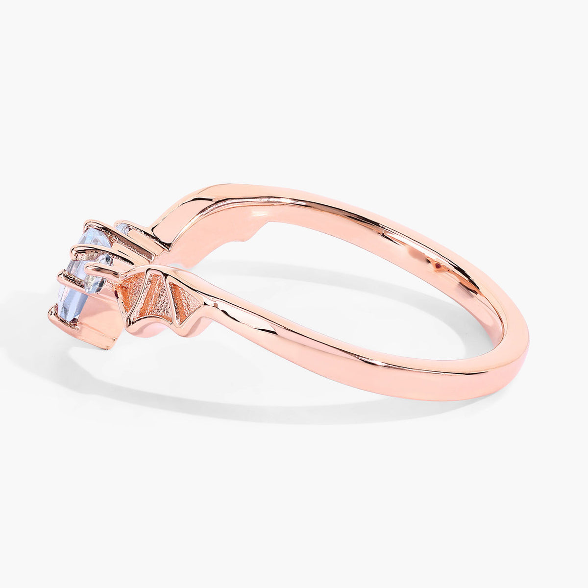 Blue Topaz Bat Ring 0.3 Carats Gold Plated Silver