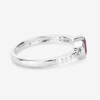 Ruby Ring With Diamonds 0.96 Carats 14K White Gold