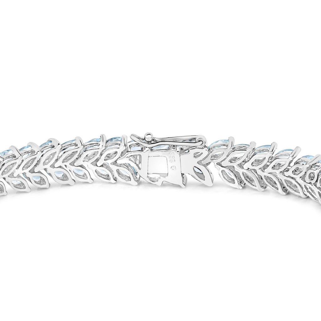 Aquamarine Tennis Bracelet 10.1 Carats Sterling Silver