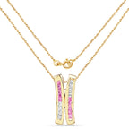 Multicolor Sapphire Pendant 1.04 Carats Gold Plated Silver