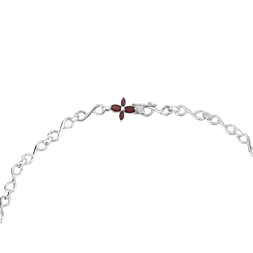Garnet Flower Necklace 23.9 Carats Sterling Silver