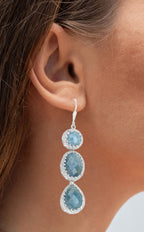Aquamarine Earrings 23.9 Carats Sterling Silver