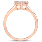 Morganite Ring 0.88 Carats Gold Plated Silver
