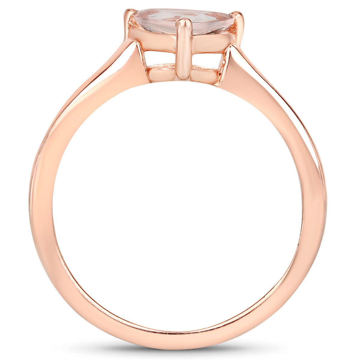 Morganite Ring 0.88 Carats Gold Plated Silver