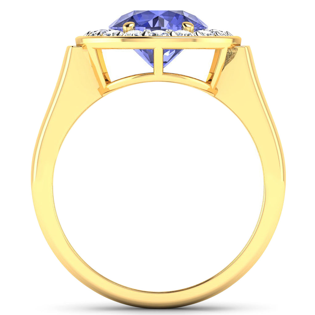 Tanzanite Ring With Diamonds 2.54 Carats 14K Yellow Gold