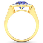 Tanzanite Ring With Diamonds 2.54 Carats 14K Yellow Gold