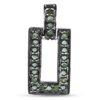 Green Diamond Pendant 0.34 Carats Sterling Silver