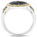 Multicolor Diamond Ring 0.42 Carats Sterling Silver