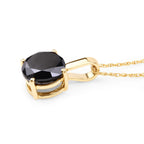 Black Diamond Pendant 3.1 Carats 14K Yellow Gold