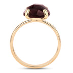 Garnet Ring 7.36 Carats Gold Plated Silver