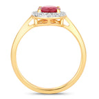 Ruby Ring With Diamonds 1.08 Carats 14K Yellow Gold