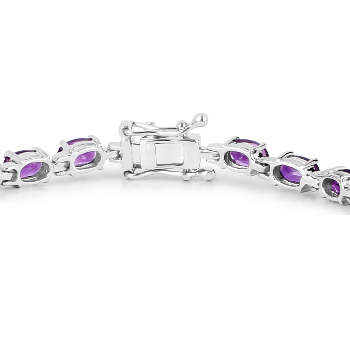 Amethyst Tennis Bracelet 7.98 Carats Rhodium Plated Sterling Silver