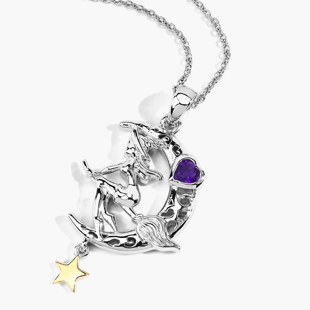 Amethyst Witch Pendant 0.24 Carats Sterling Silver