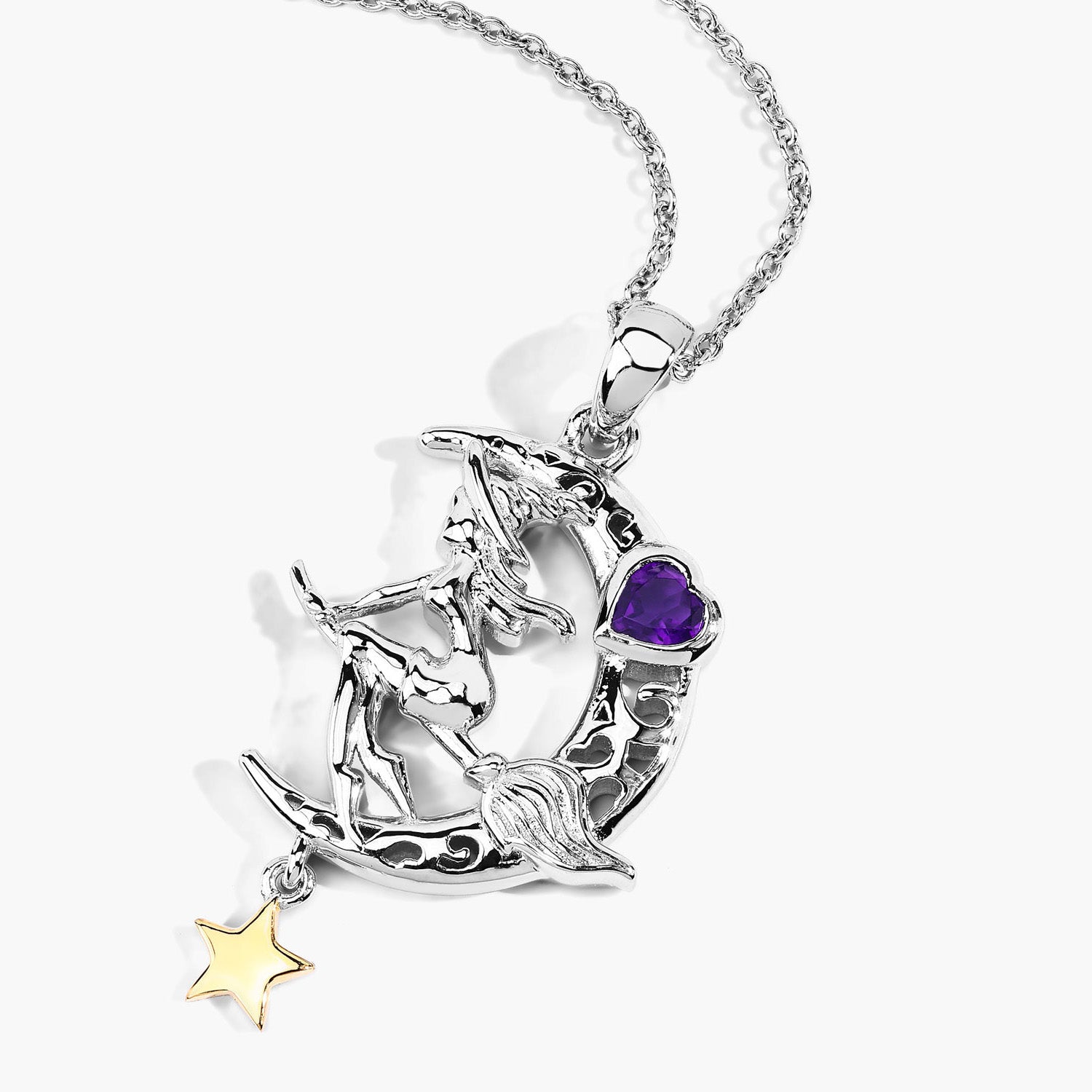Amethyst Witch Pendant 0.24 Carats Sterling Silver