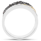 Multicolor Diamond Wave Ring 1.28 Carats Sterling Silver
