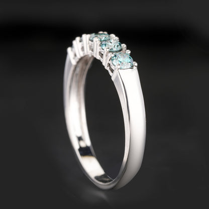 Blue Diamond Ring 0.5 Carats 9K White Gold