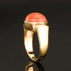 Peach Moonstone Ring 9.5 Carats Gold Plated Silver