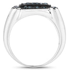 Blue Diamond Ring 0.78 Carats Sterling Silver
