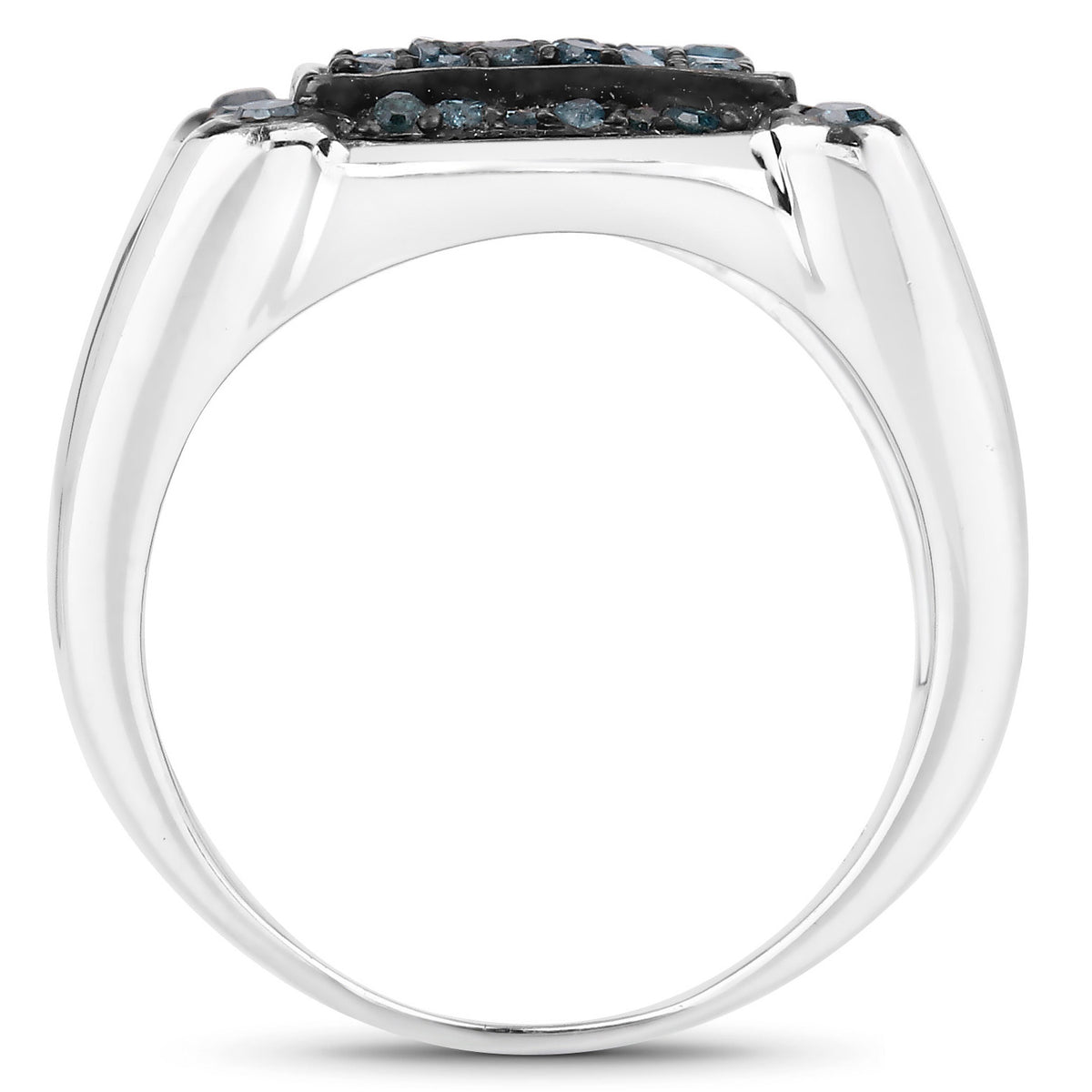Blue Diamond Ring 0.78 Carats Sterling Silver