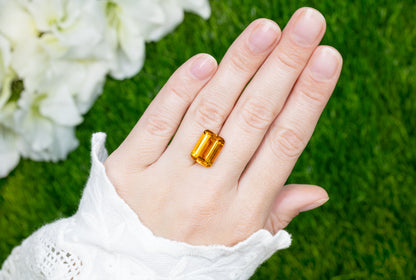 Natural Citrine 6.83 Carat Emerald Cut Loose Gemstone