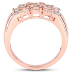 Morganite Ring 1.48 Carats Gold Plated Silver