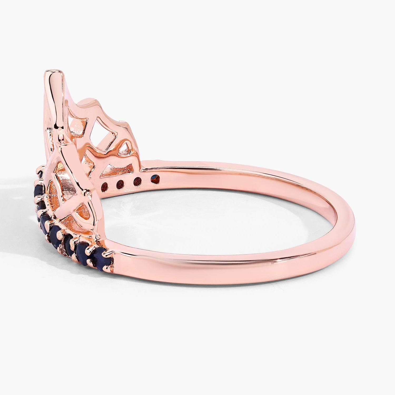Blue Sapphire Ring 0.28 Carats Gold Plated Silver
