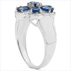 Blue Sapphire Ring 1.76 Carats Sterling Silver